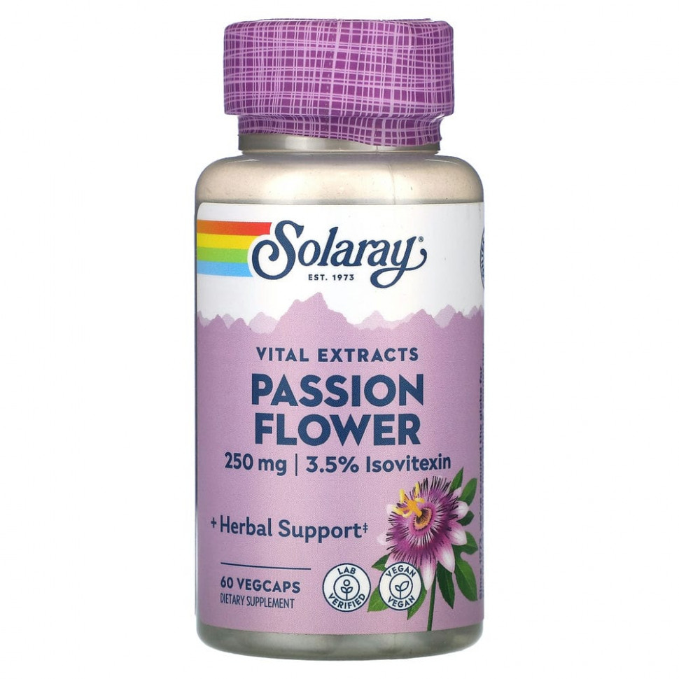  IHerb () Solaray, Vital Extracts, Passion FLower, 250 , 60  , ,    1840 