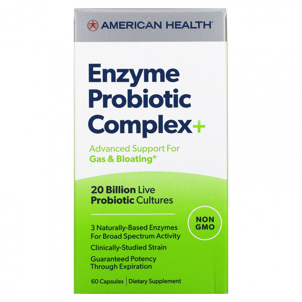 American Health, Enzyme Probiotic Complex +, 20  , 60   7840