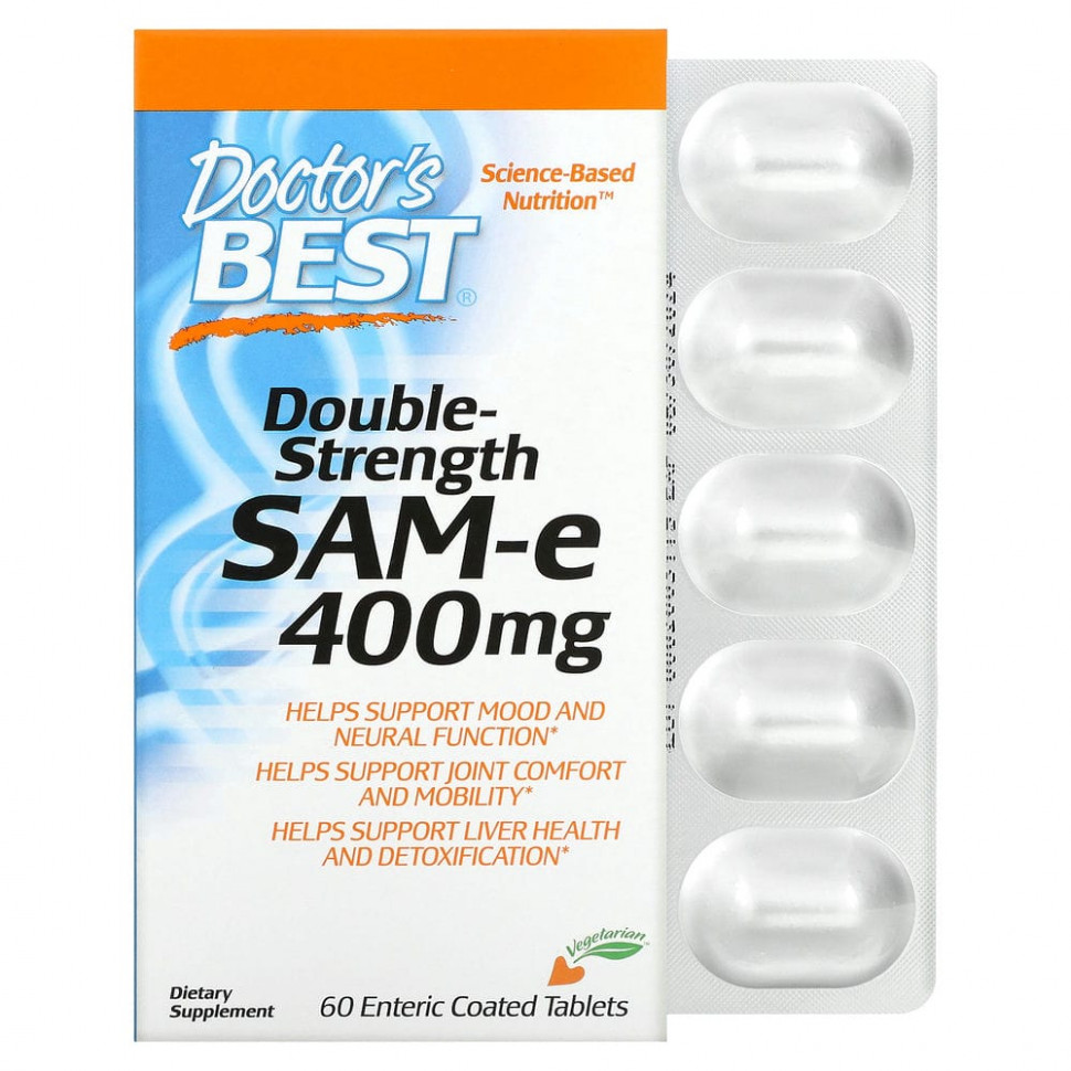 Doctor's Best, SAM-e, Double Strength, 400 , 60 ,  -   8810