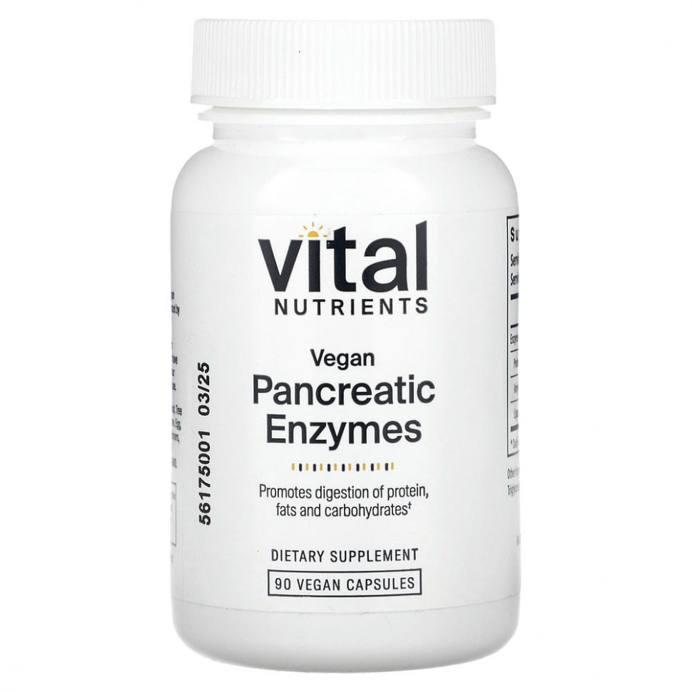 Vital Nutrients, Vegan Pancreatic Enzymes , 90 Capsules  7670