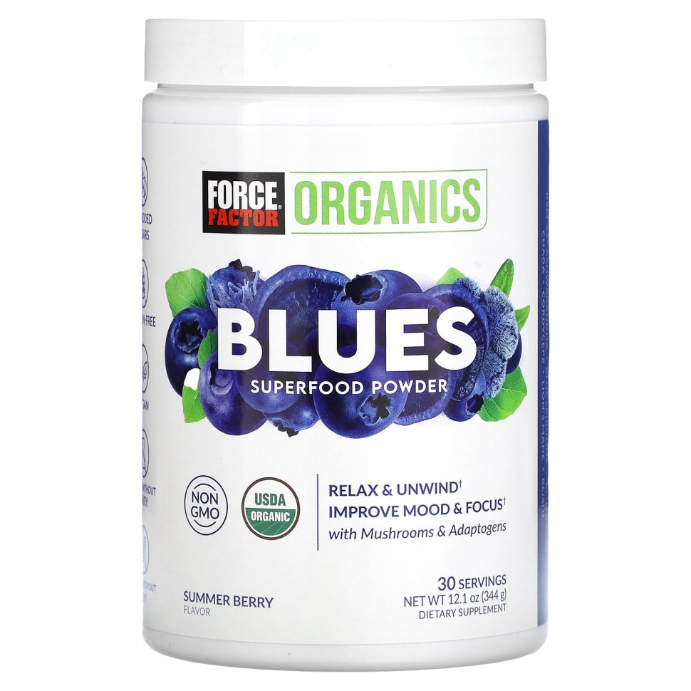 Force Factor, Organics, Blues Superfood, ,  , 344  (12,1 )  8760