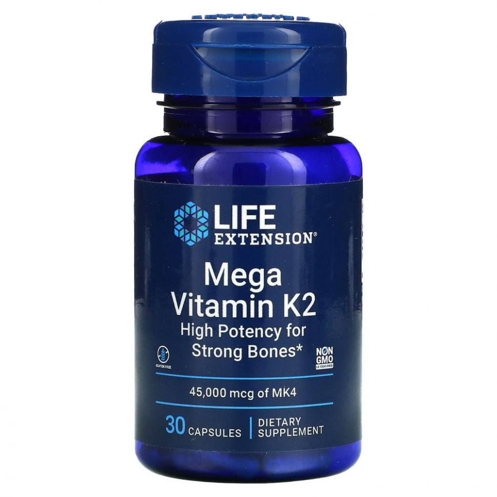 Life Extension, Mega Vitamin K2, 30   5090