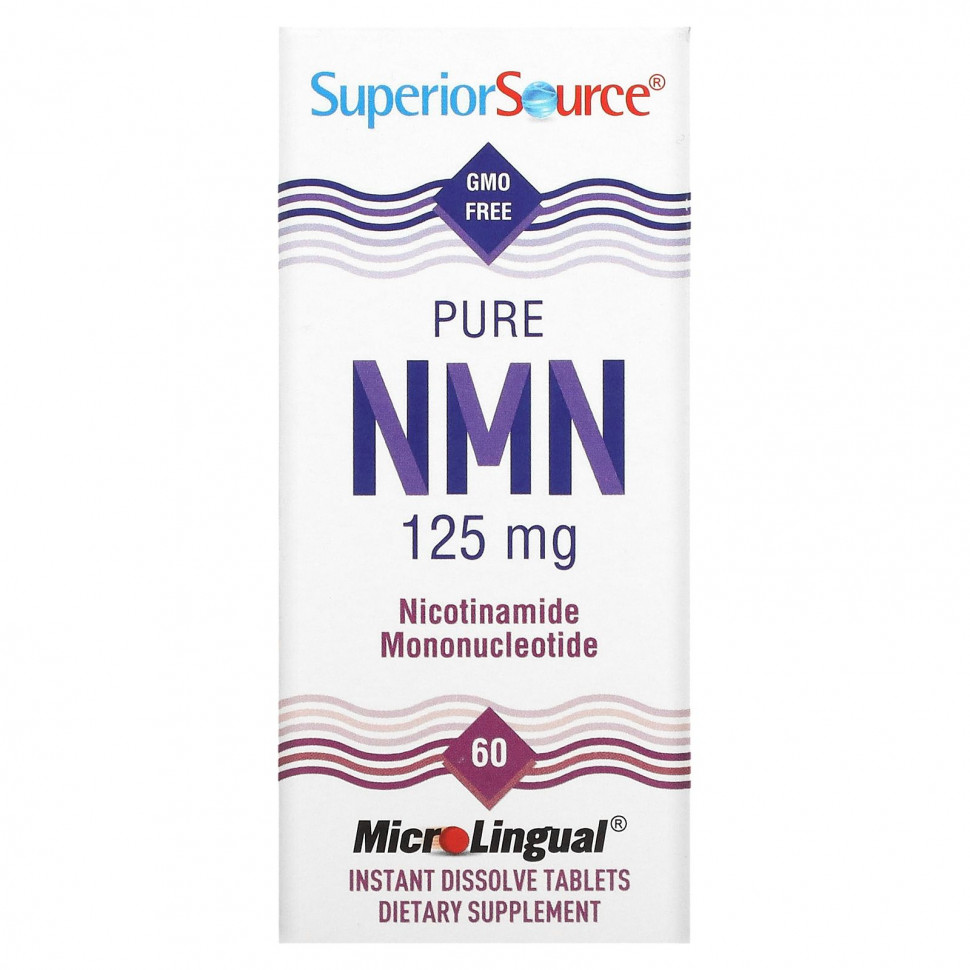 Superior Source, Pure NMN, Nicotinamide Mononucleotide, 125 mg , 60 Instant Dissolve Tablets  5320