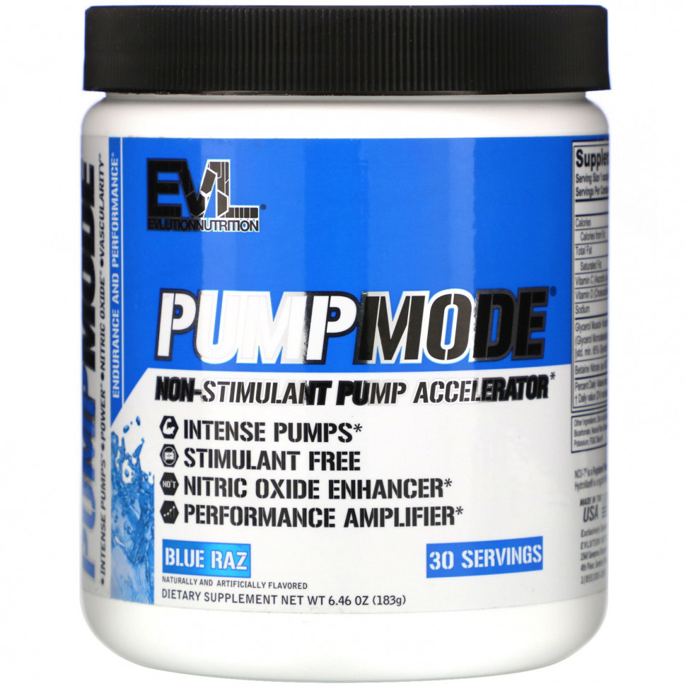 EVLution Nutrition, PumpMode, Pump Accelerator,  , Blue Raz, 183  (6,46 )  4670