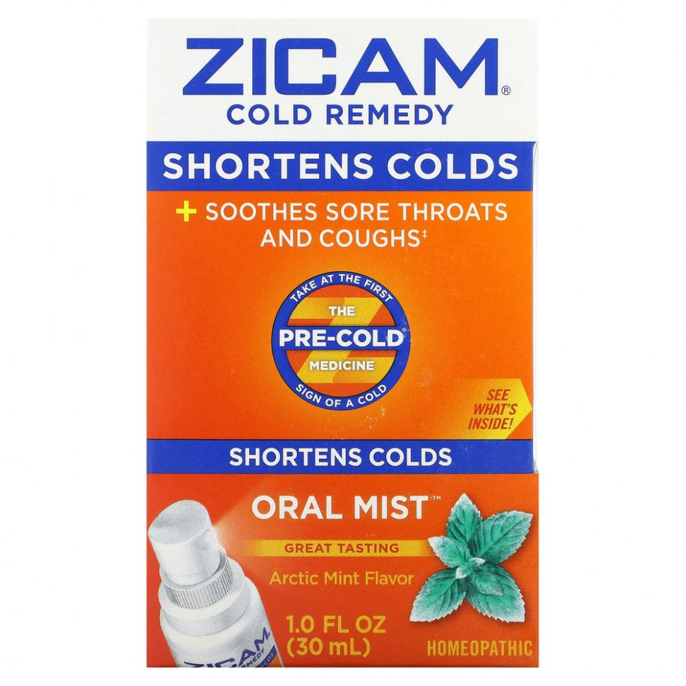 Zicam, Cold Remedy, Oral Mist, Arctic Mint, 1.0 fl oz (30 ml)  2770