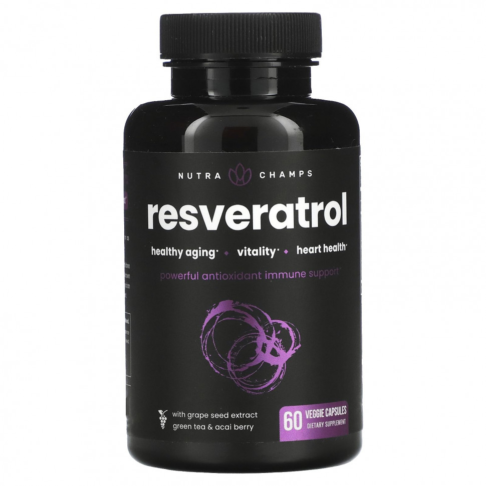 NutraChamps, Resveratrol, 60 Veggie Capsules  3420