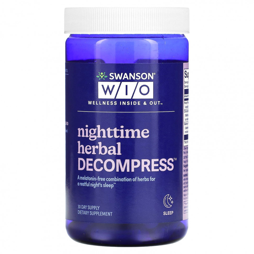 Swanson WIO, Nighttime Herbal Decompress, 30   4970