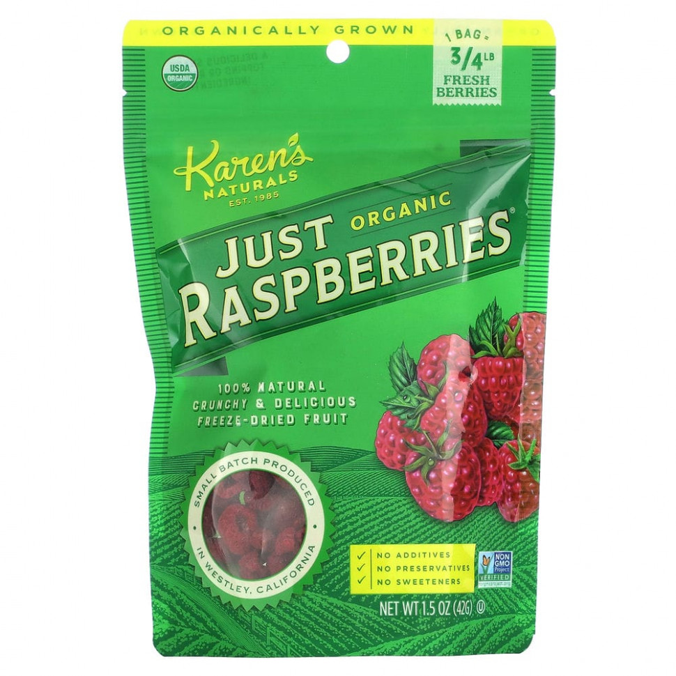 Karen's Naturals, Organic Just Raspberries,  , 42  (1,5 )  2680