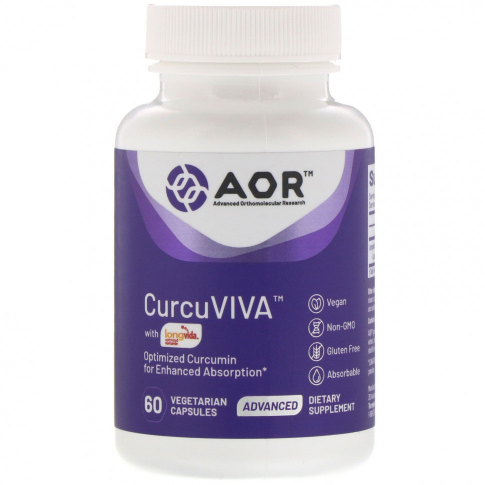  IHerb () Advanced Orthomolecular Research AOR, CurcuViva, 60  , ,    4940 