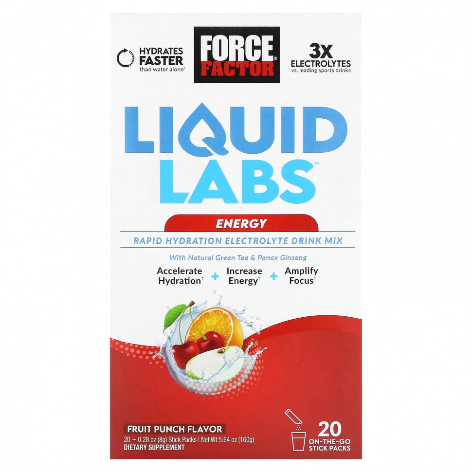 Force Factor, Liquid Labs, Energy,  , 20   8  (0,28 )  3300