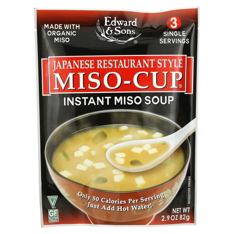 Edward & Sons, Edward & Sons, Miso-Cup, Japanese Restaurant Style, 3 Individual Servings  820