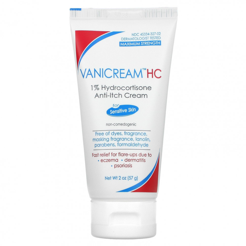 Vanicream, HC 1% Hydrocortisone Anti-Itch Cream, Maximum Strength, For Sensitive Skin, 2 oz (57 g)  2400