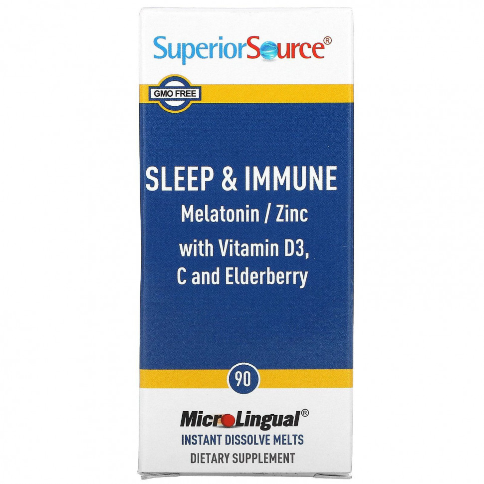 Superior Source, Sleep & Immune, 90 MicroLingual Instant Dissolve Melts  3430