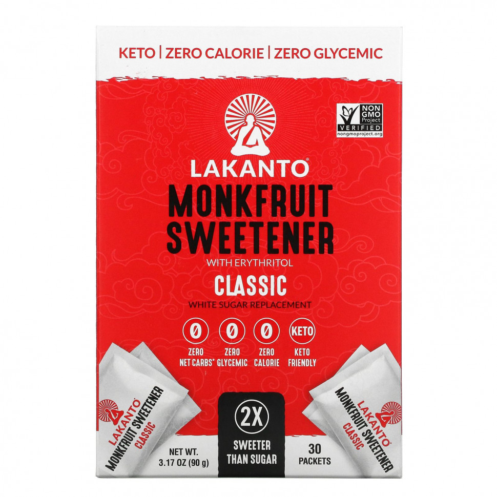 Lakanto, Monkfruit Sweentener, Classic, 3.17 oz (90 g)  1200