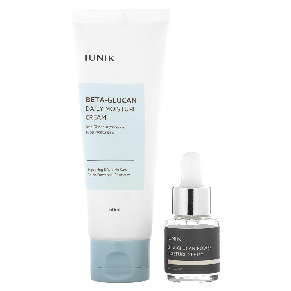 iUNIK, Beta-Glucan Edition Skin Care Set, Cream & Mini Serum, 2 Piece Set  3540