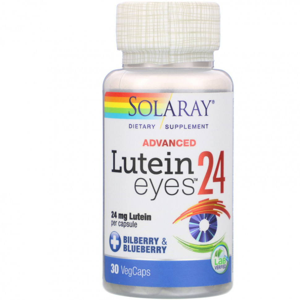 Solaray, Lutein Eyes 24 Advanced, 24 mg, 30 VegCaps  3840