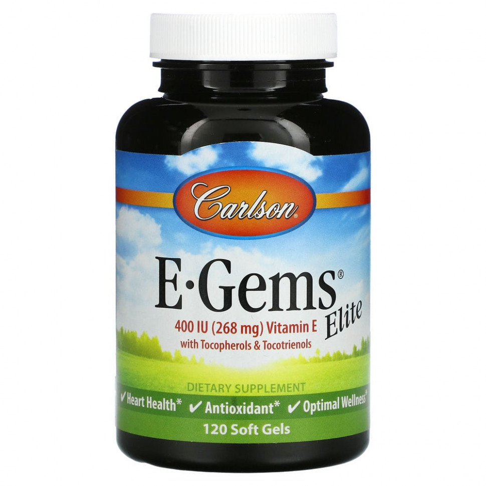 Carlson Labs, E-Gems Elite,  E, 268  (400 ), 120    7010