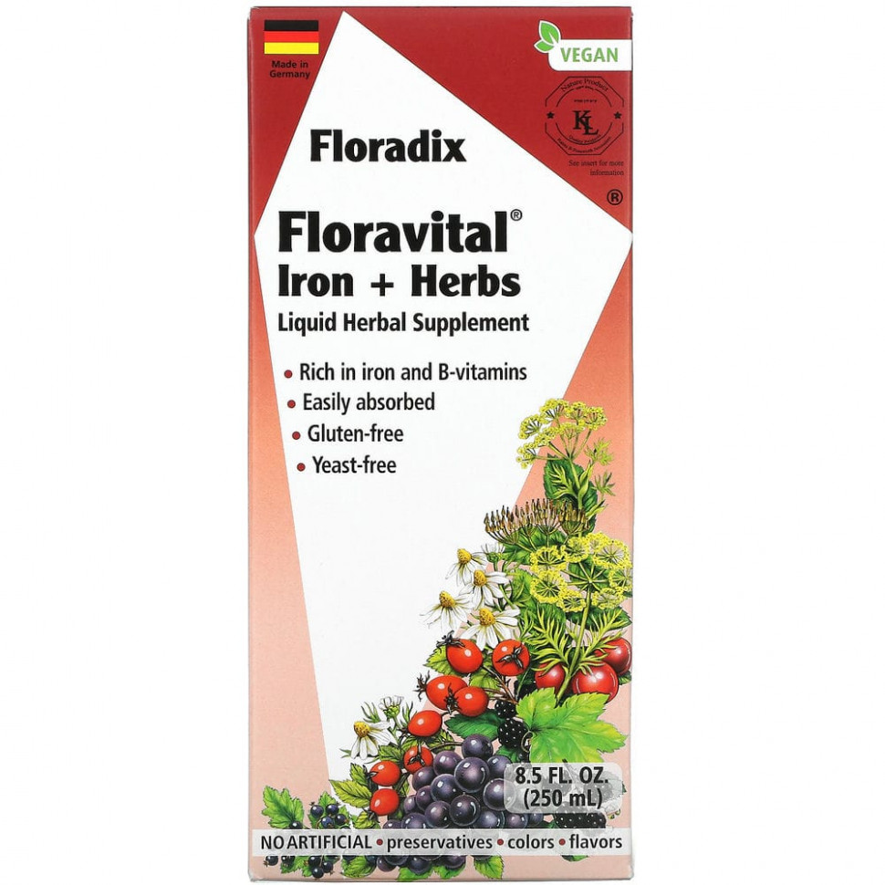Gaia Herbs, Floradix, Floravital Iron + Herbs, 8,5   (250 )  5280