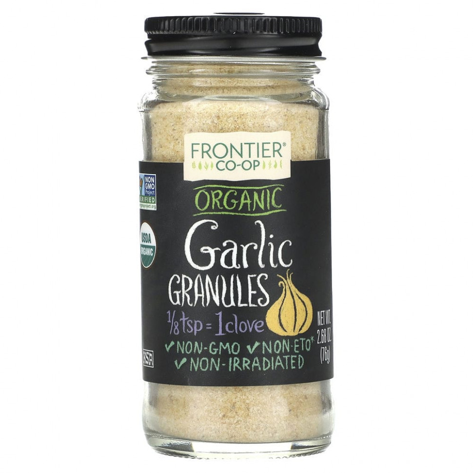 Frontier Co-op, Organic Garlic, Granules, 2.68 oz (76 g)  1600