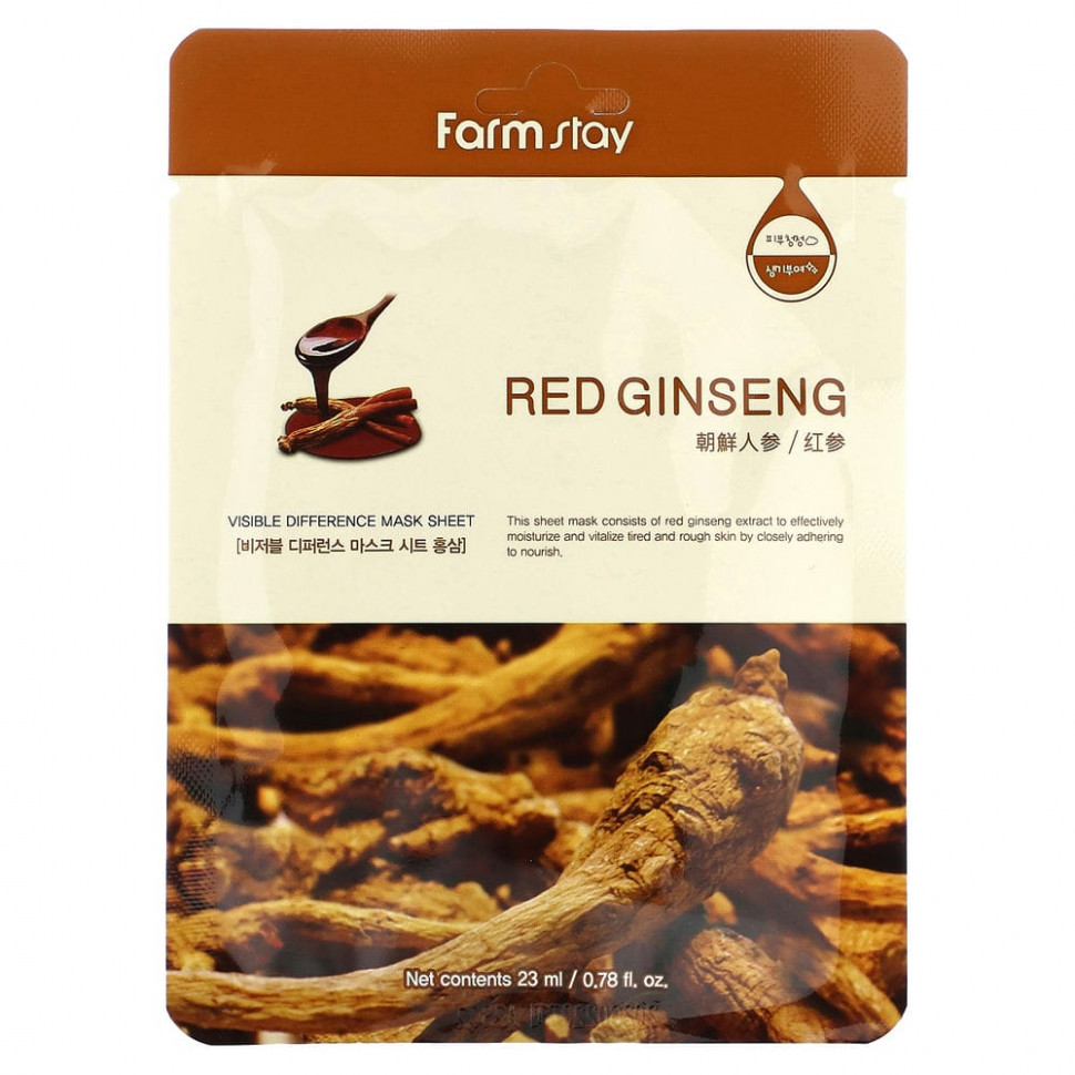 Farmstay, Red Ginseng, Visible Difference Beauty Mask,  , 1 ., 23  (0,78 . )  390