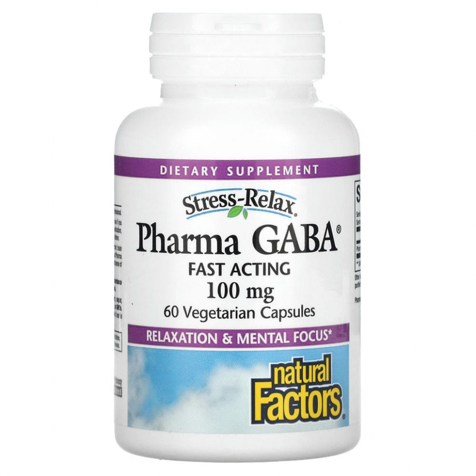Natural Factors, Stress Relax, Pharma GABA, 100 , 60    3280
