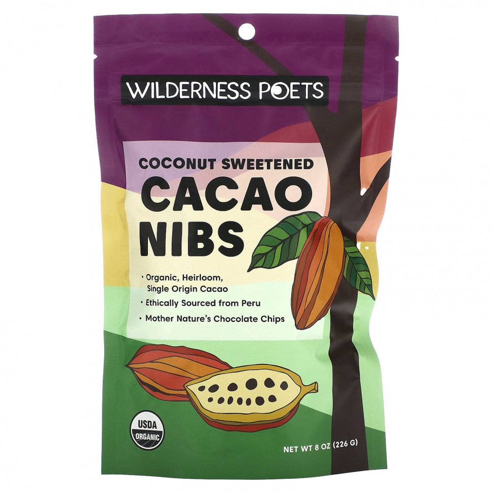 Wilderness Poets, Coconut Sweetened Cacao Nibs, 8 oz (226 g)  2490