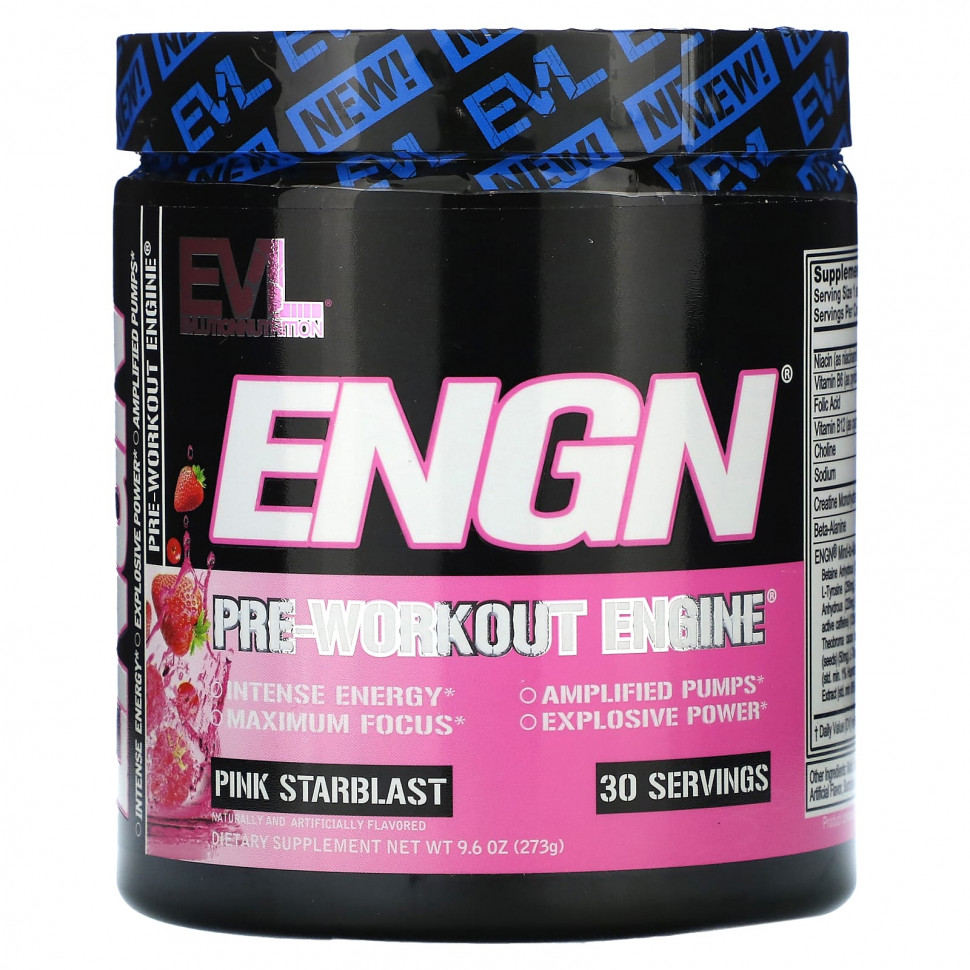 EVLution Nutrition, ENGN, Pre-Workout Engine, Pink Starblast, 273  (9,6 )  3260