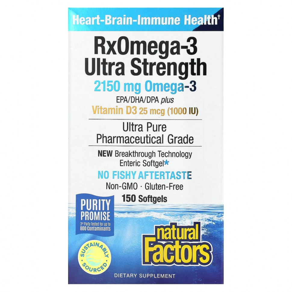  IHerb () Natural Factors, Ultra Strength, RxOmega-3,   D3, 900  / (/ ), 150   Enteripure, ,    7190 