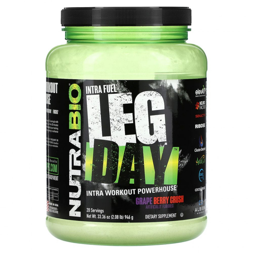 Nutrabio Labs, Intra Fuel Leg Day, Grape Berry Crush, 946  (2,08 )  11460