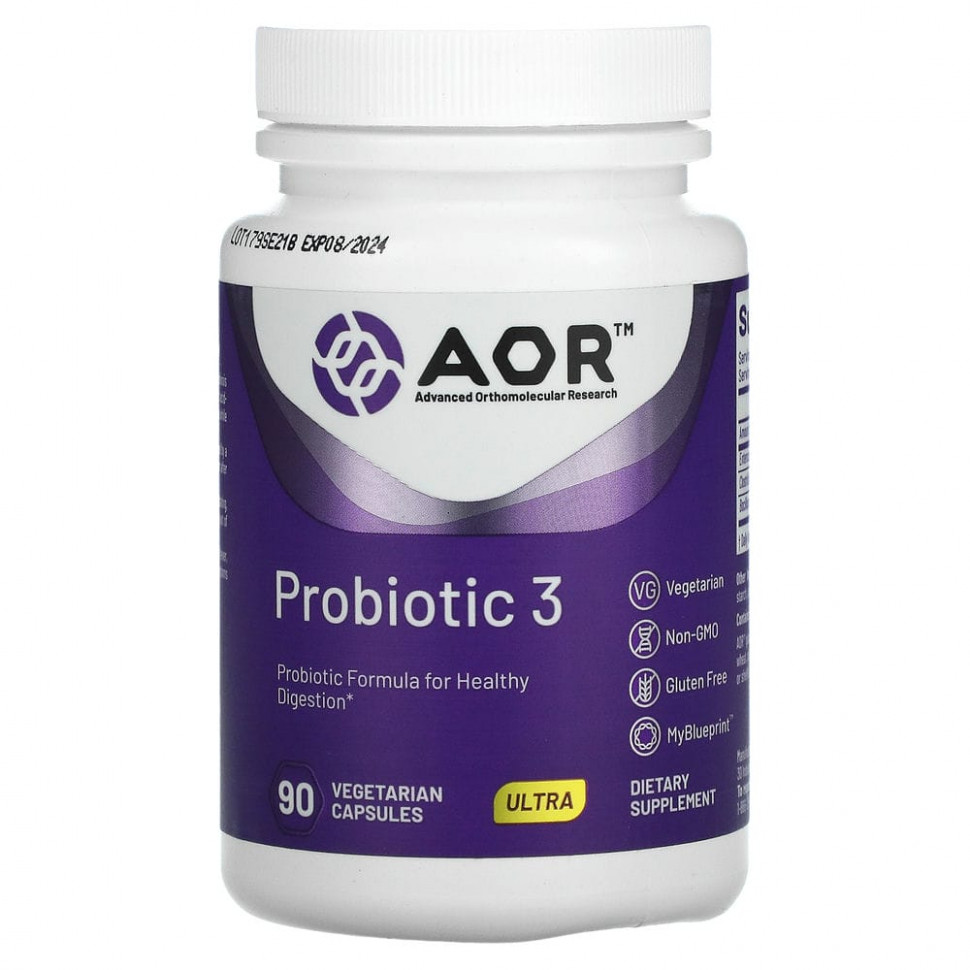 Advanced Orthomolecular Research AOR, Probiotic 3, 90    7080