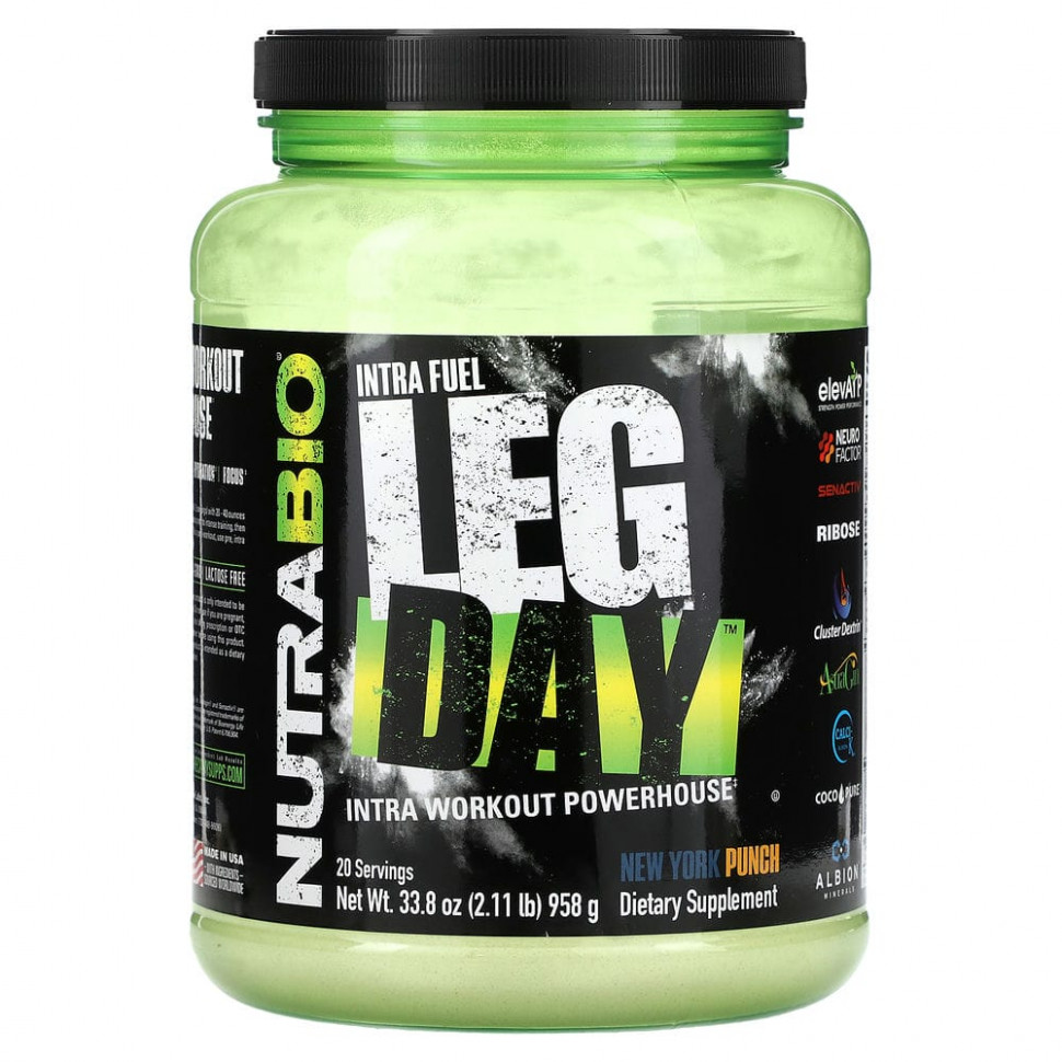 Nutrabio Labs, Intra Fuel, Leg Day, New York Punch, 958  (2,11 )  11460