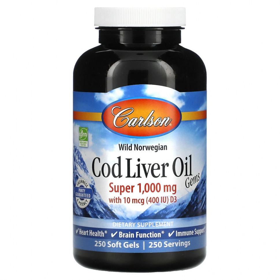 Carlson Labs, Cod Liver Oil Gems,       ,  , 1000 , 250   4950