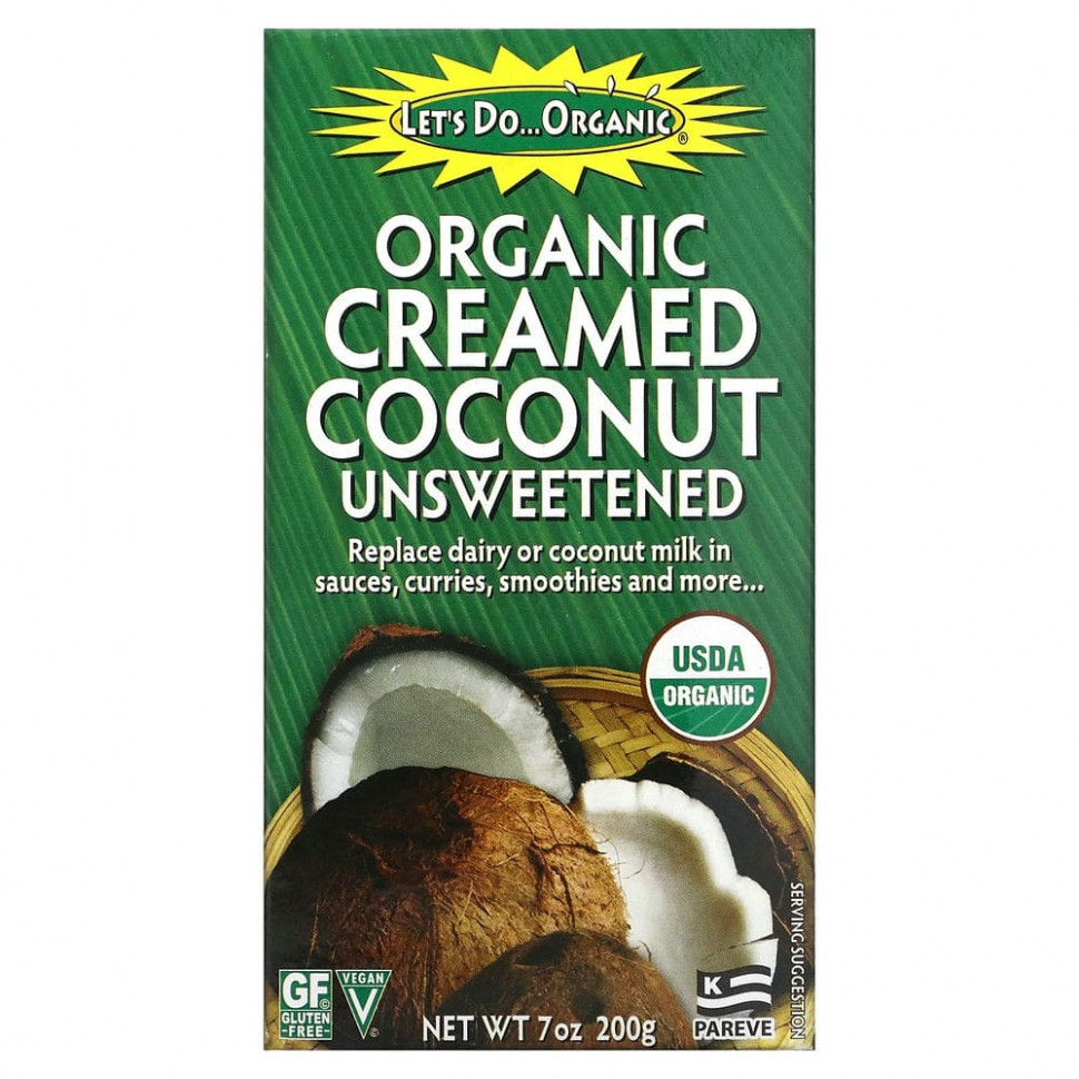 Edward & Sons, Edward & Sons, Let's Do Organic, Organic Creamed Coconut, Unsweetened, 7 oz (200 g)  780