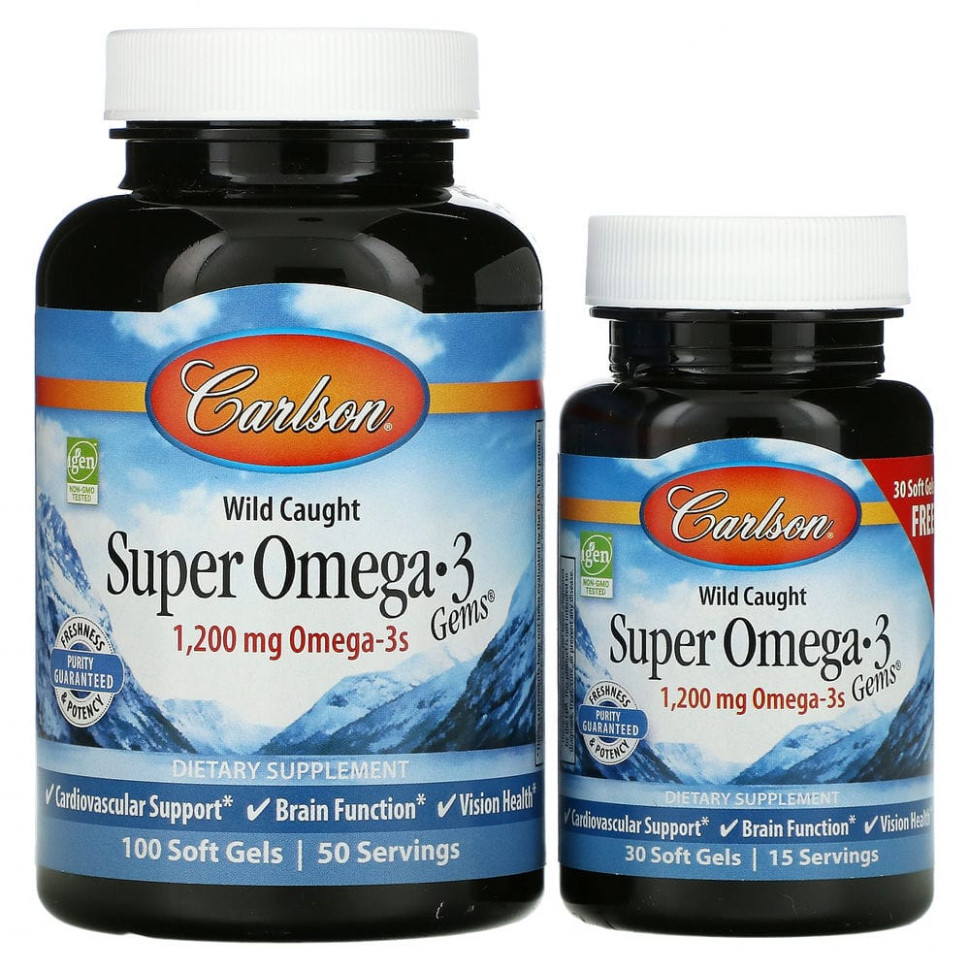  IHerb () Carlson Labs, Wild Caught Super Omega-3 Gems,  -3   , 600 , 100  30 , ,    4770 