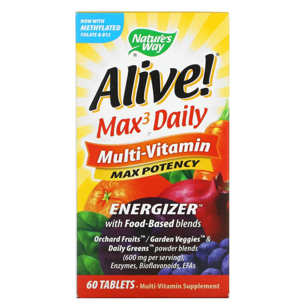 Nature's Way, Alive! Max3 Daily, , 60   3590