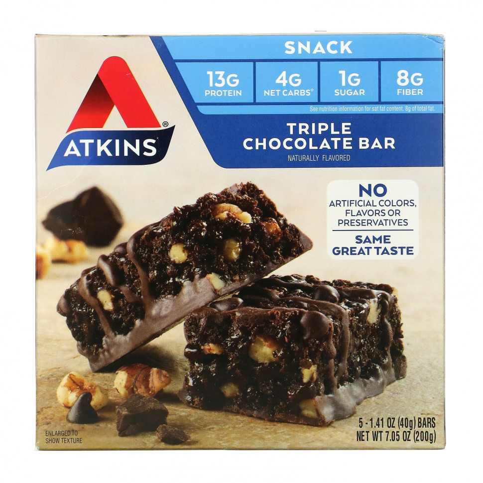 Atkins, Snack, Triple Chocolate,  , 5   40  (1,41 )  1940
