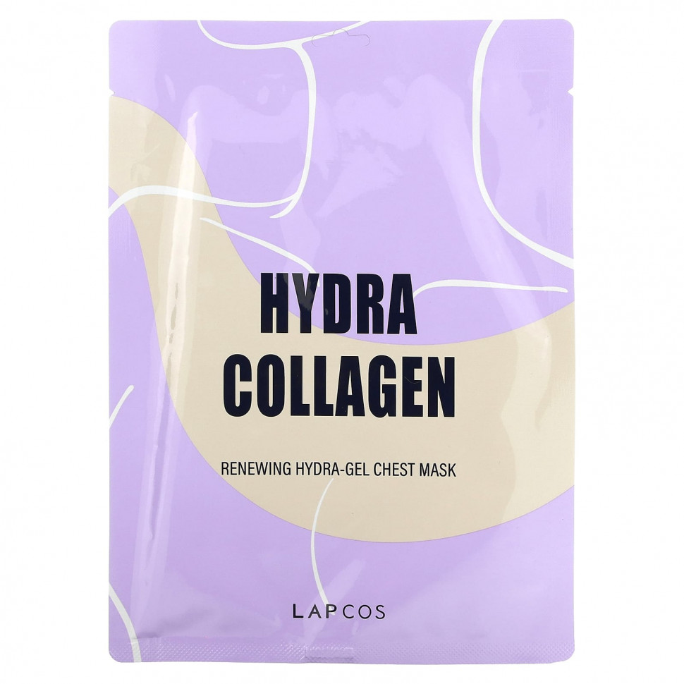 Lapcos, Hydra Collagen, Renewing Hydra-Gel Chest Beauty Mask, 1 Sheet, 1.14 oz (40 g)  1900