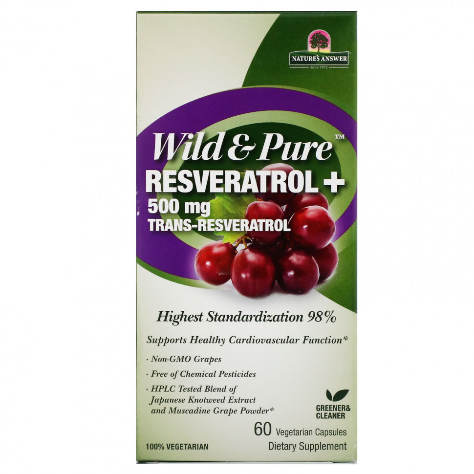 Genceutic Naturals, Wild & Pure Resveratrol+, 500 , 60    8680