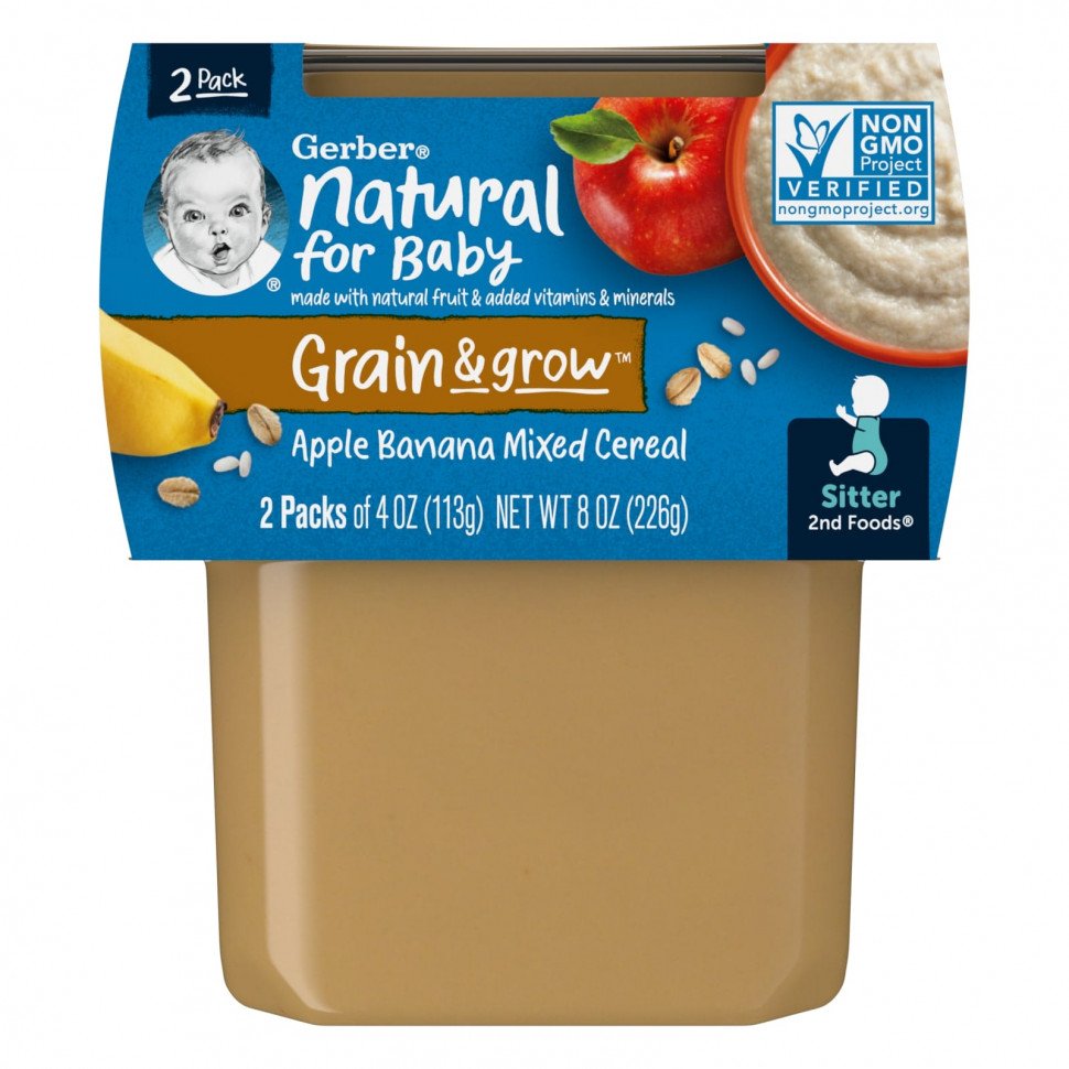  IHerb () Gerber, Natural for Baby, Grain & Grow, 2nd Foods,      , 2   113  (4 ), ,    710 