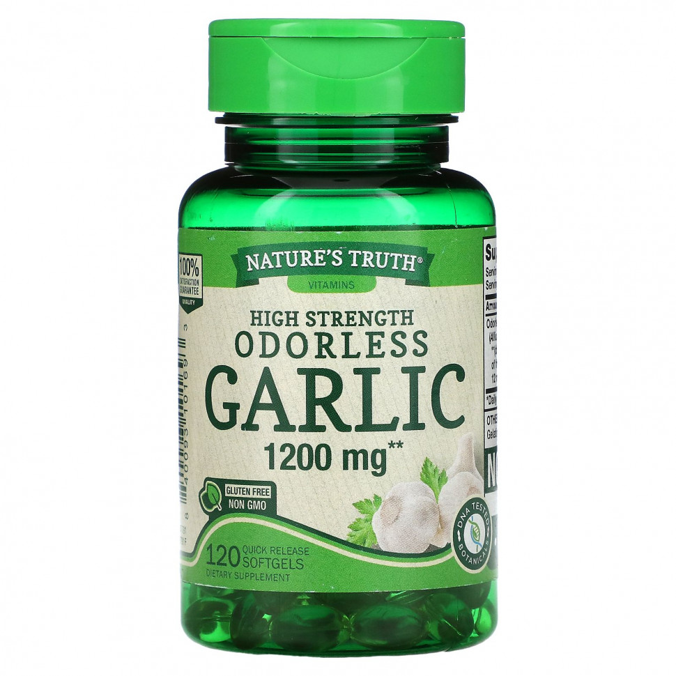 Nature's Truth, Odorless Garlic, High Strength , 1,200 mg, 120 Quick Release Softgels  1860
