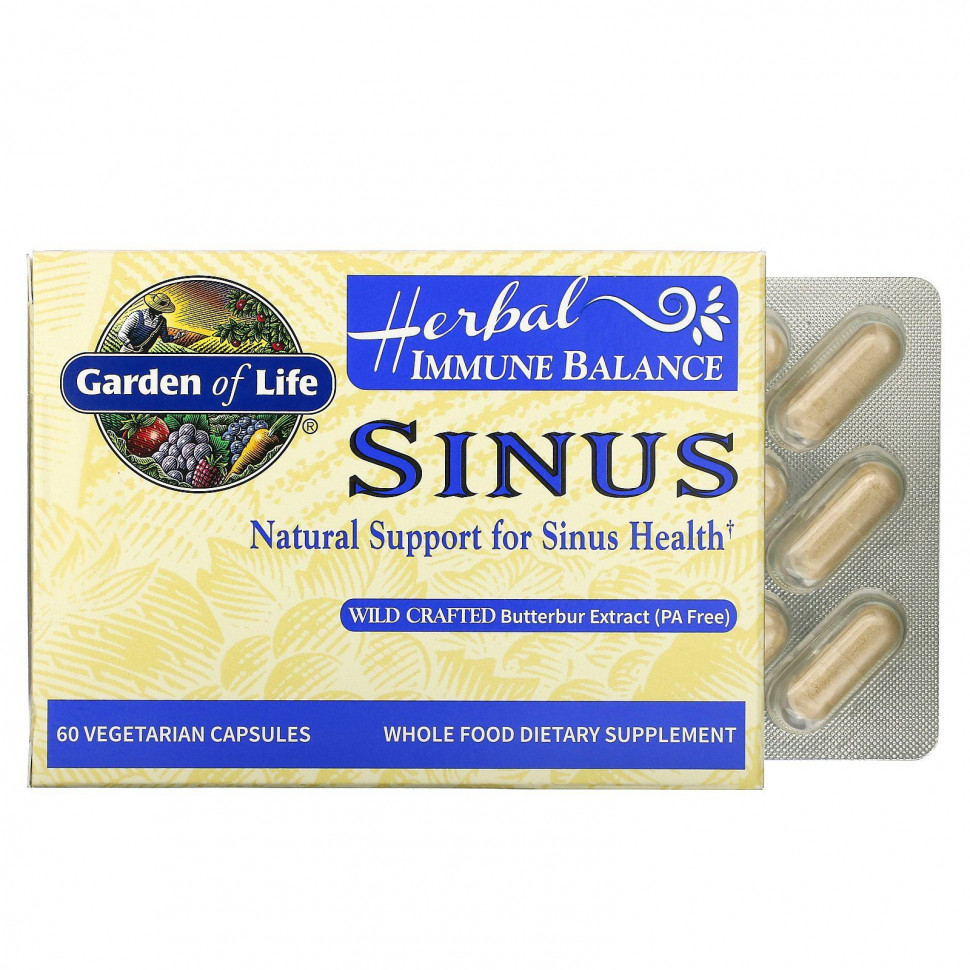 Garden of Life, Herbal Immune Balance, Sinus, 60    4220