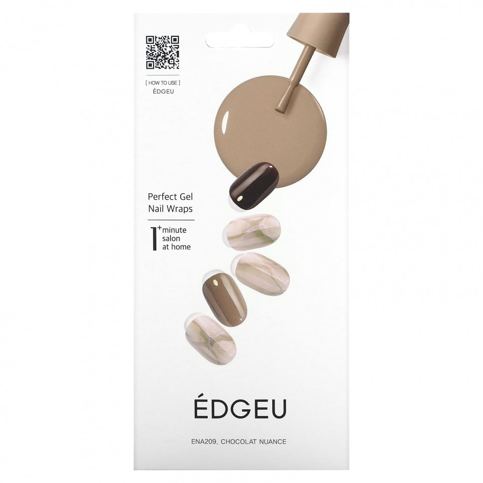 Edgeu, Perfect Gel Nail Wraps, ENT209, Chocolat Nuance,   16   1710