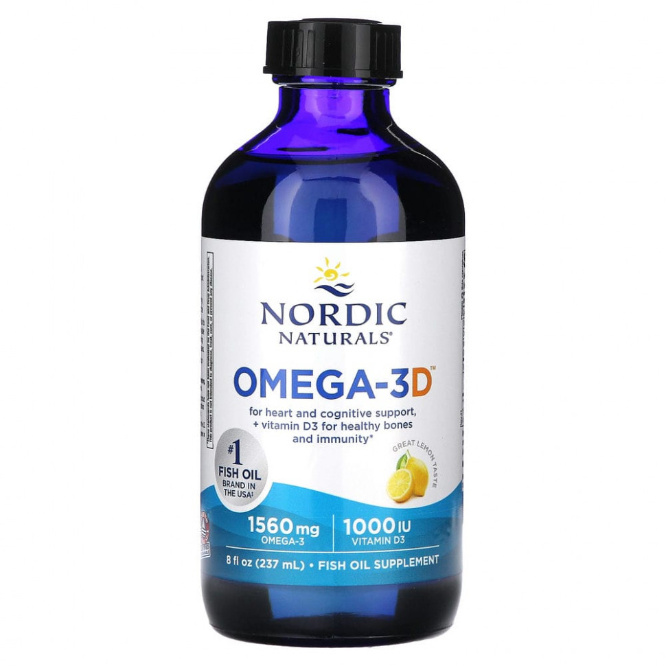 Nordic Naturals, Omega-3D, Lemon, 237  (8  )  4990