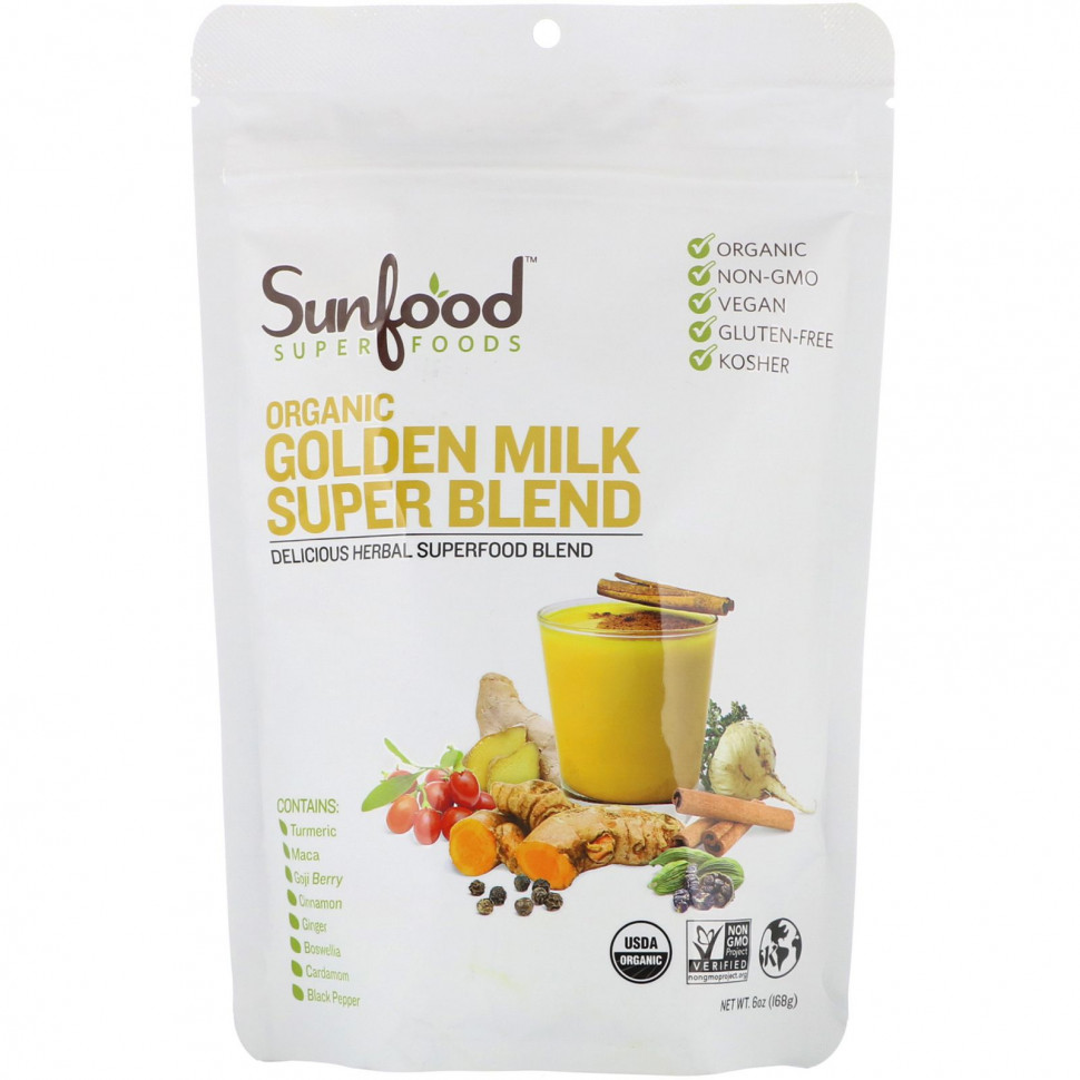 Sunfood,    Golden Milk Super Blend, 6  (168 )  2900