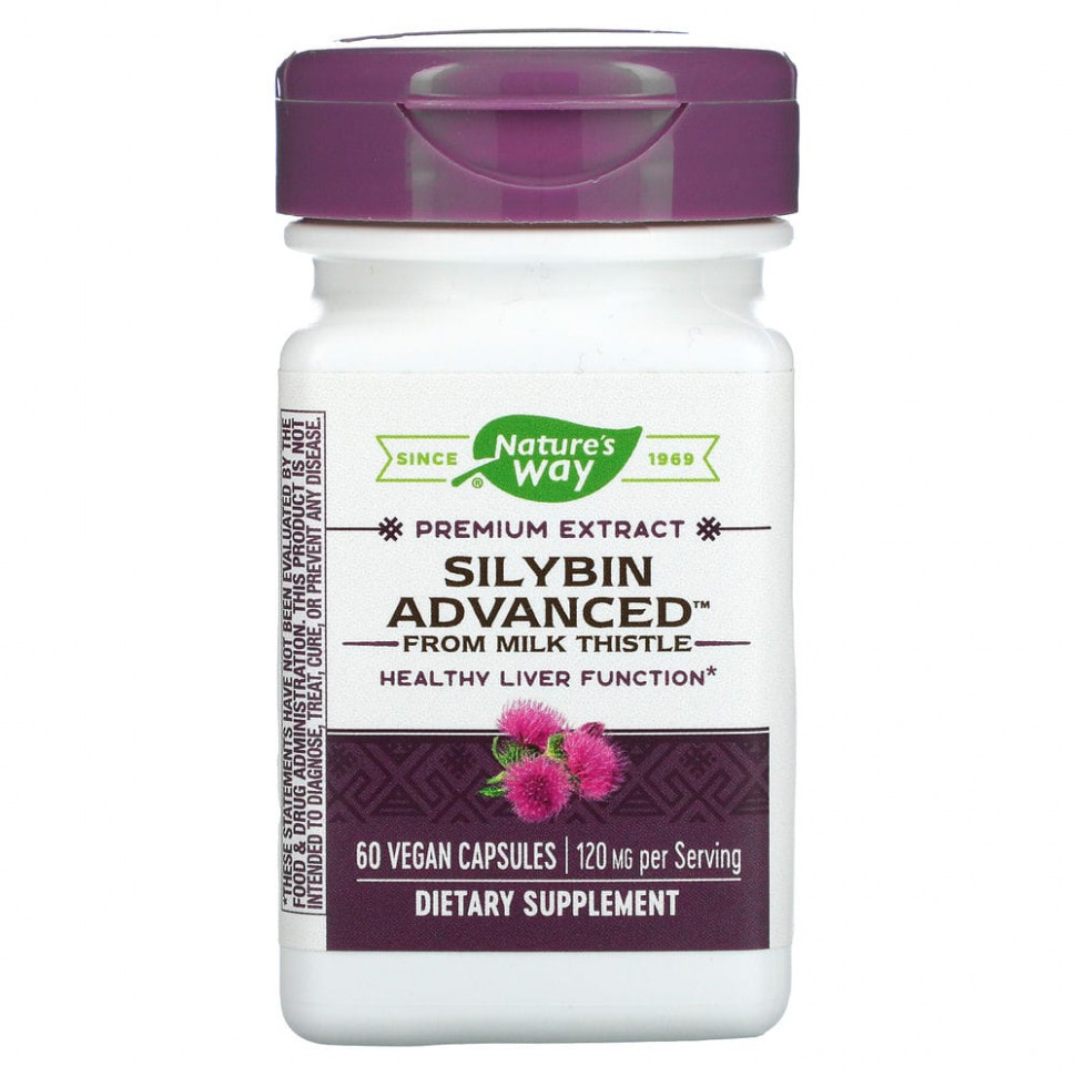 Nature's Way, Silybin Advanced from Milk Thistle, 120 mg, 60 Vegan Capsules  4620