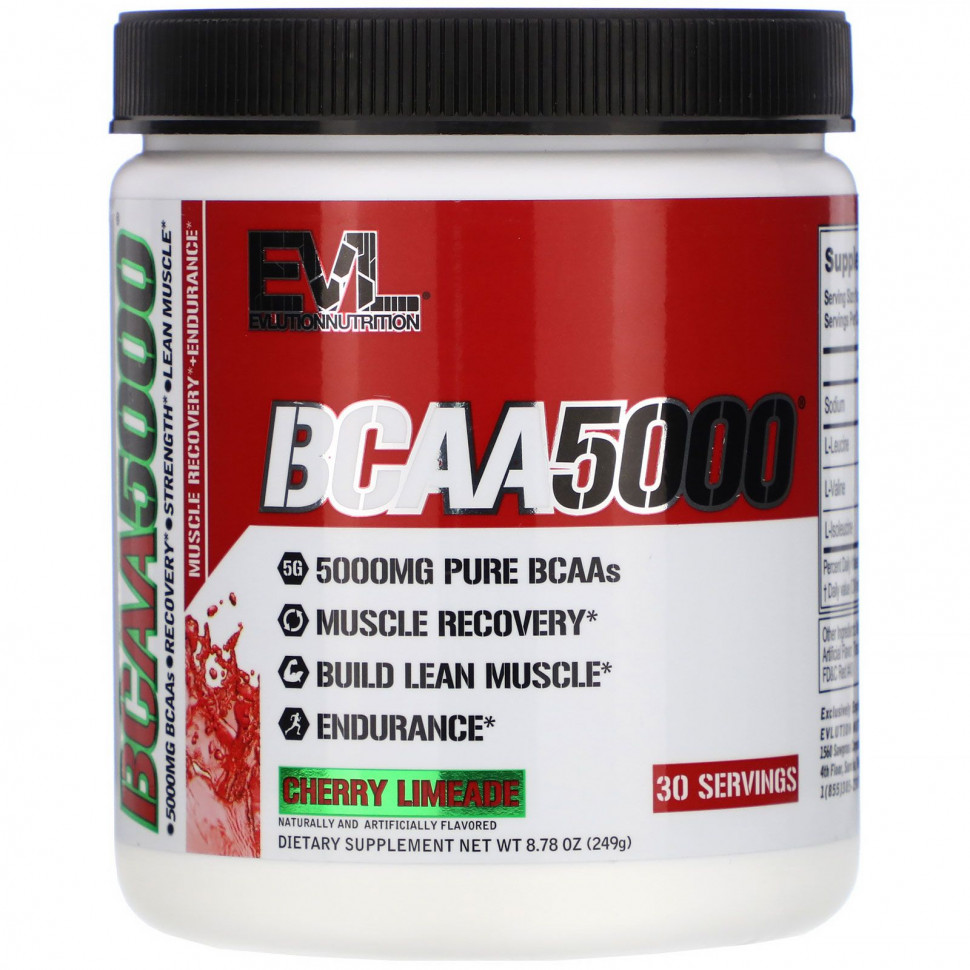 EVLution Nutrition, BCAA 5000, Cherry Limeade, 8.78 oz (249 g)  4790