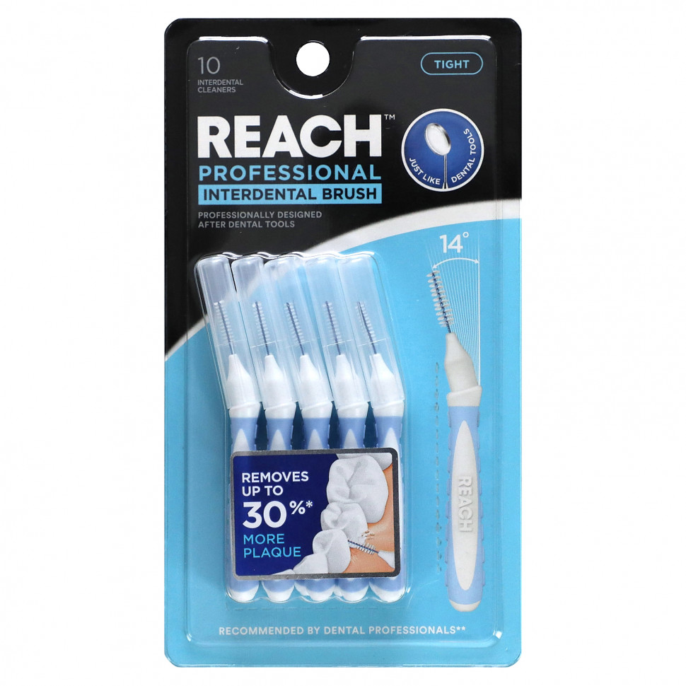 Reach, Professional Interdental Brush, Tight, 10 Interdental Cleaners  780