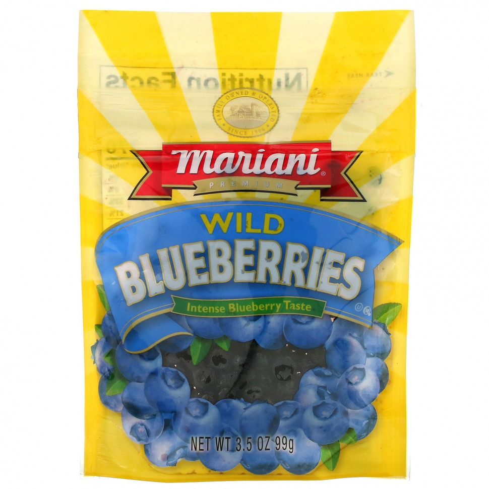 Mariani Dried Fruit, Premium, Wild Blueberries, 3.5 oz (99 g)  1140