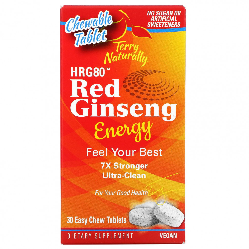 Terry Naturally, HRG80 Red Ginseng Energy, 30    4510