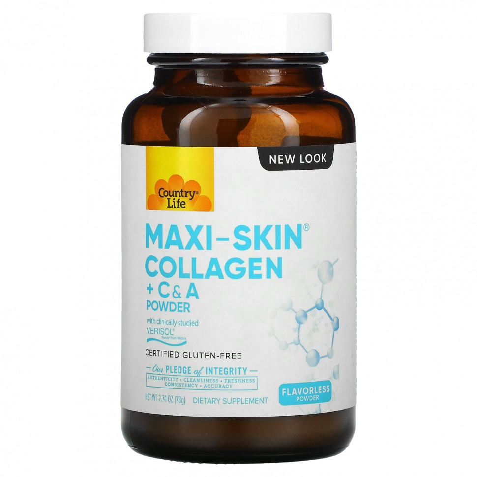 Country Life, Maxi-Skin Collagen + C & A Powder, 2.74 oz (78 g)  2620